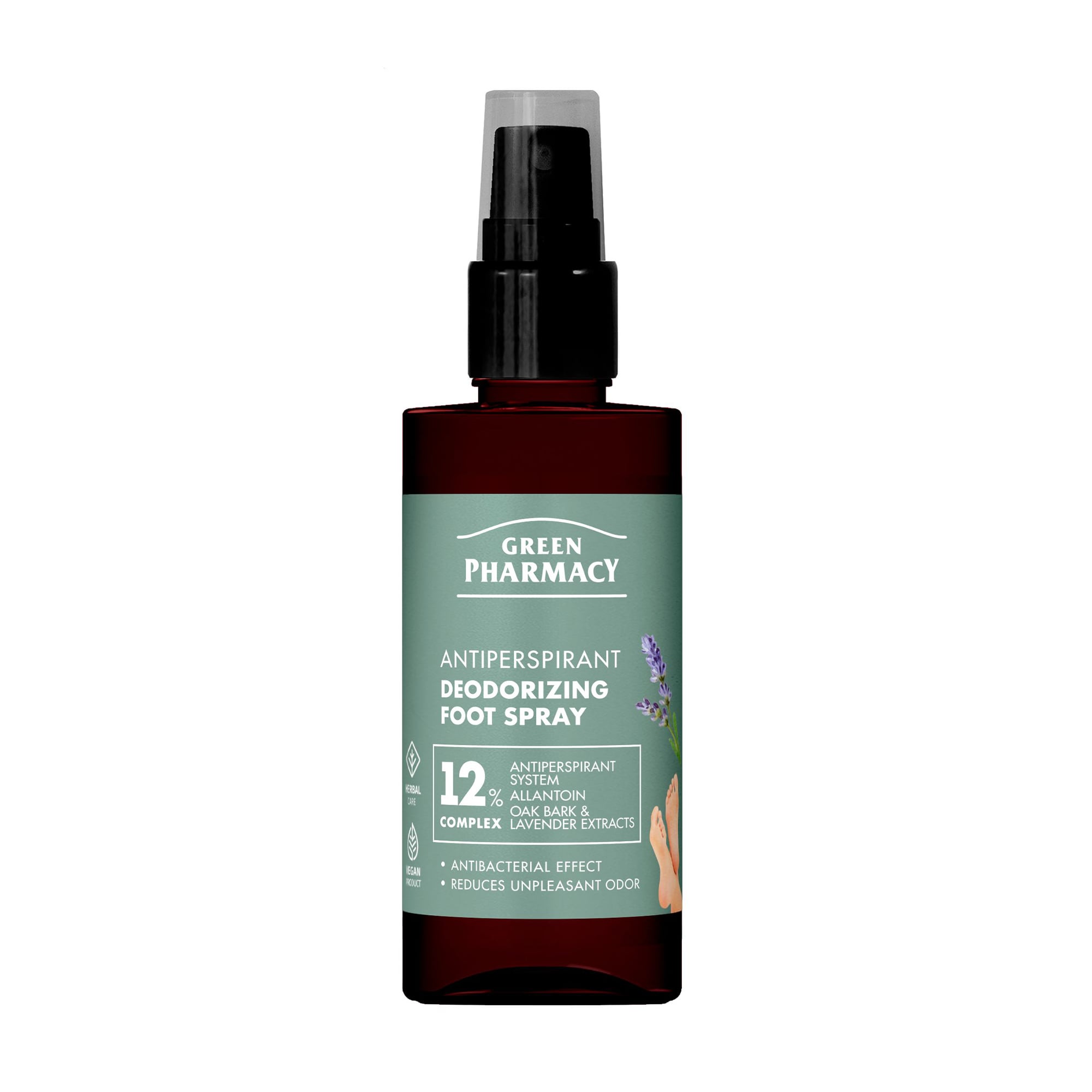 Дезодорувальний спрей-антиперспірант для ніг Green Pharmacy Antiperspirant Deodorizing Foot Spray, 150 мл
